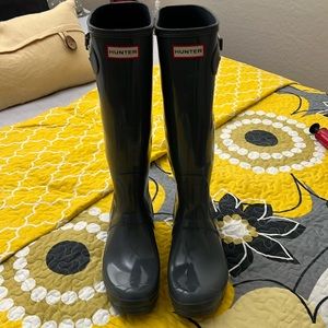 Gray Hunter tall rain boots
